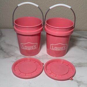 New. Lowe’s Mini Pink Buckets (2)